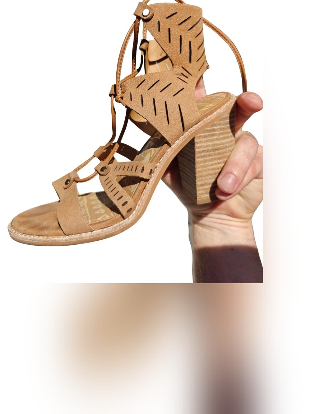 Women's Tan Lace-Up Gladiator Sandals
